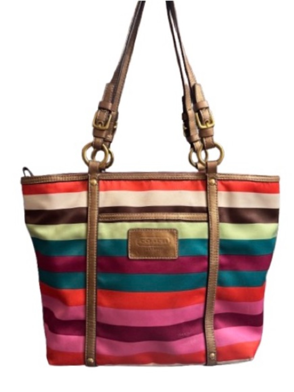 Coach F14009 Y2K Legacy Stripe Sateen Tote (Multi) - GUC